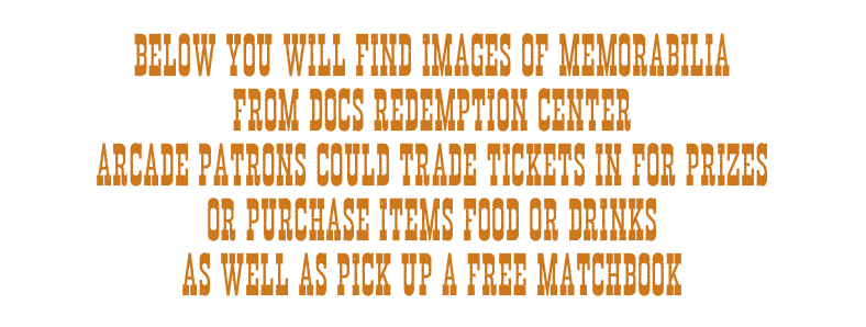 Doc Holliday's Game Emporium Arcade Memorabilia Text Description